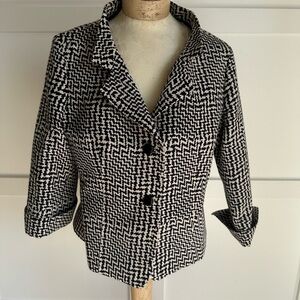 MaxMara Black and White Textured Blazer